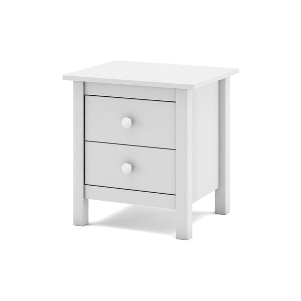 Comodino bianco per bambini in legno di pino Max - Marckeric-image-4