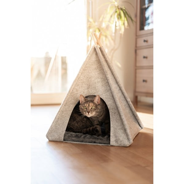 Tenda teepee grigio chiaro per animali domestici Tipi - Wenko-image-1