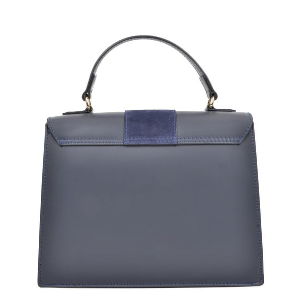 Borsa in pelle blu scuro , 22 x 27 cm - Isabella Rhea-image-1