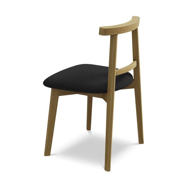 Sedia da pranzo nera in legno massiccio Ohelo – Makamii-image-3