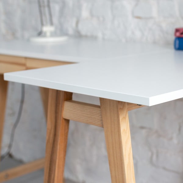 Tavolo da lavoro con piano bianco 85x115 cm Luka - Ragaba-image-2