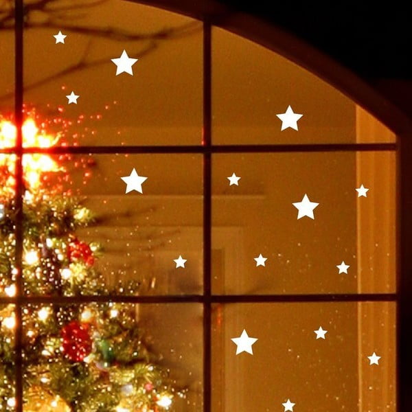 Adesivo natalizio elettrostatico Stelle bianche luminose - Ambiance