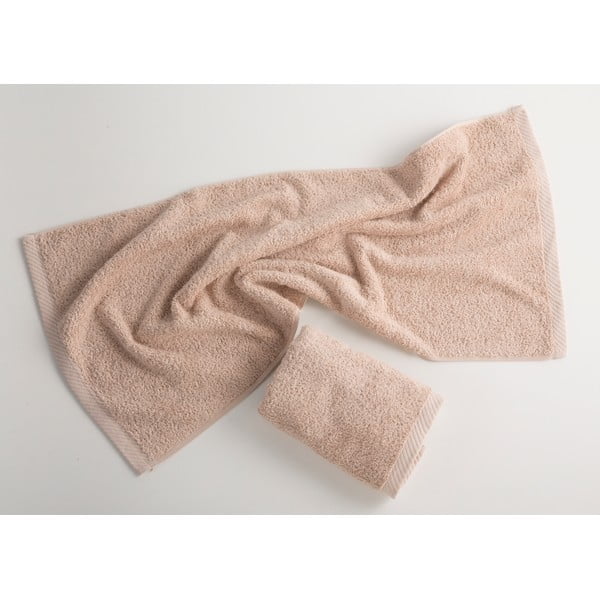 Asciugamano in cotone beige, 30 x 50 cm Lisa Coral - El Delfin