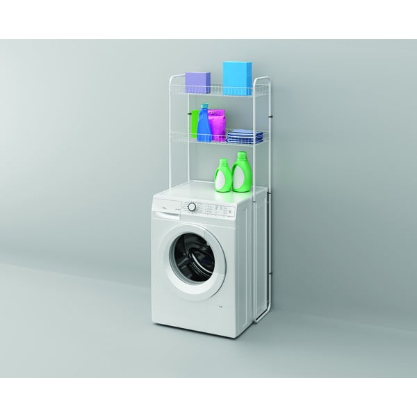Mensola bianca a due livelli sopra la lavatrice Sky Wash - Metaltex-image-3
