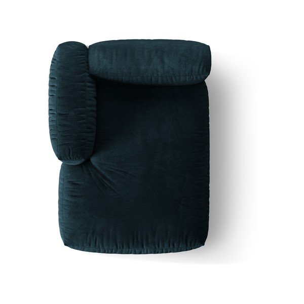 Parte divano componibile blu scuro (con penisola a sinistra) con rivestimento in velluto Martina – Micadoni -image-3