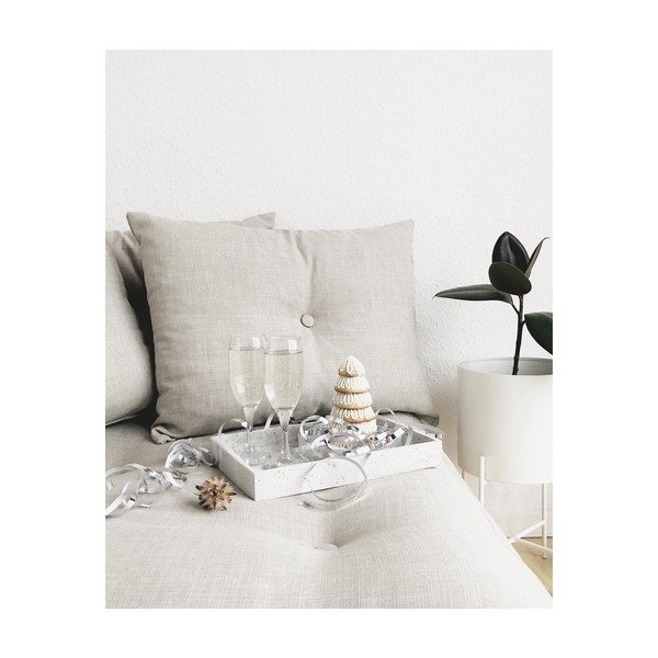 Pouf Naturale Chiaro/Grigio Grafite Senza - Karup Design-image-4