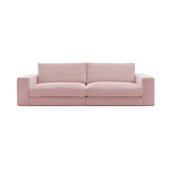 Divano rosa con rivestimento in velluto a coste 274 cm Leonard – Bobochic Paris