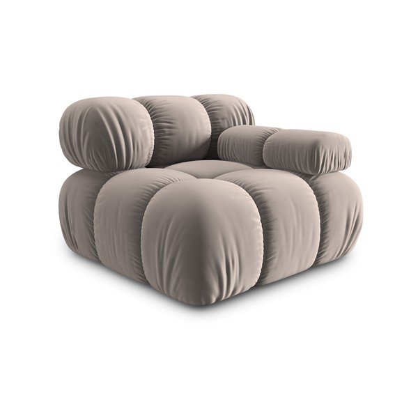 Parte divano componibile in marrone chiaro (con penisola a destra) con rivestimento in velluto Bellis – Micadoni -image-3