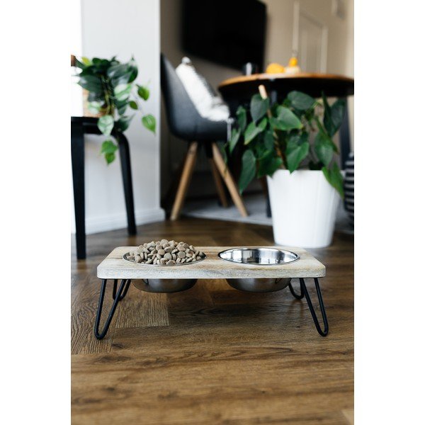 Set di ciotole con supporto in legno per cane Dog Fantasy – Plaček Pet Products-image-1