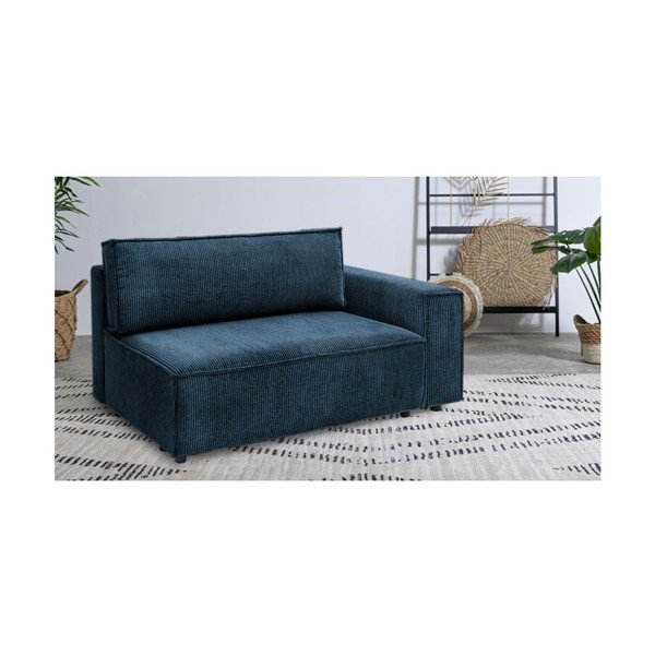 Modulo del divano in velluto a coste blu scuro, angolo destro Nihad modular - Bobochic Paris-image-1