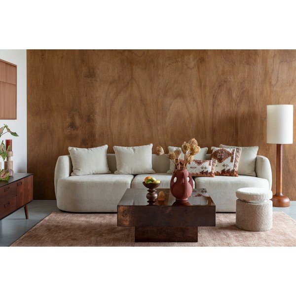 Tavolino da salotto colore naturale scuro con effetto noce 90x90 cm Quinn – Dutchbone-image-1