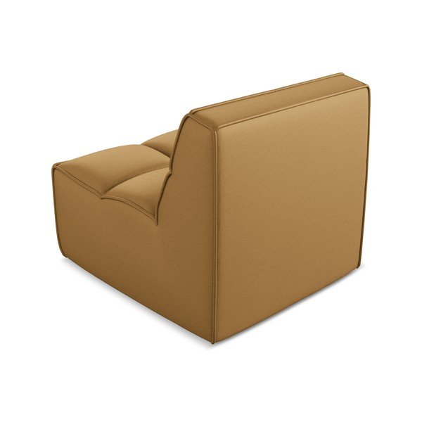 Parte divano componibile marrone cognac con rivestimento in finta pelle Kalai – Makamii-image-2