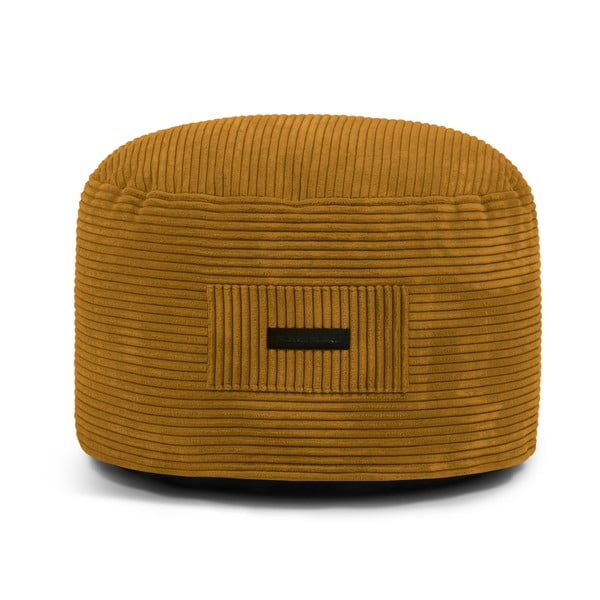 Poggiapiedi color senape con rivestimento in velluto a coste Om 60 – SLOWDOWN