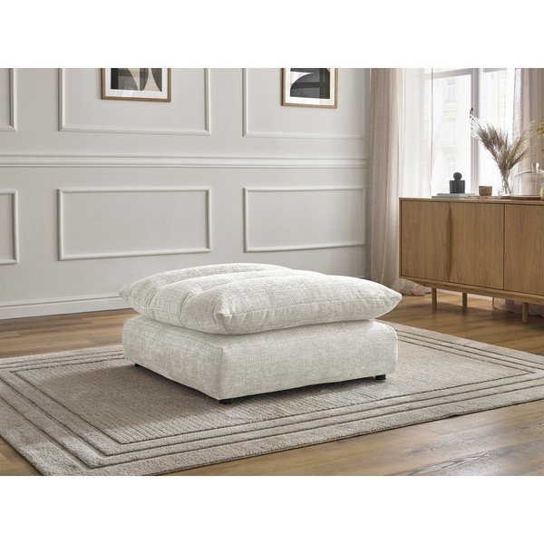 Poggiapiedi bianco con rivestimento in ciniglia Neil – Bobochic Paris-image-1