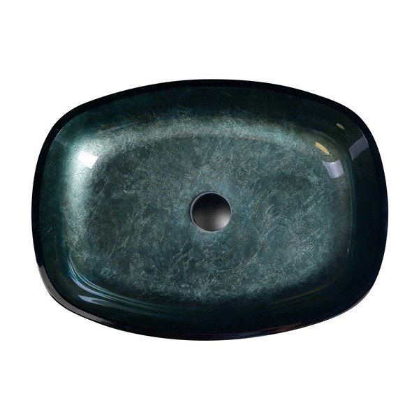 Lavabo color petrolio in vetro 54x39,5 cm Kvaore – Sapho-image-3