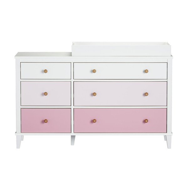 Cassettiera con fasciatoio per bambini rosa 136x90x49 cm Poppy - Støraa