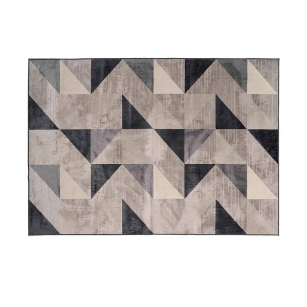 Tappeto grigio/beige in misto cotone 140x200 cm Graphic – douceur d'intérieur