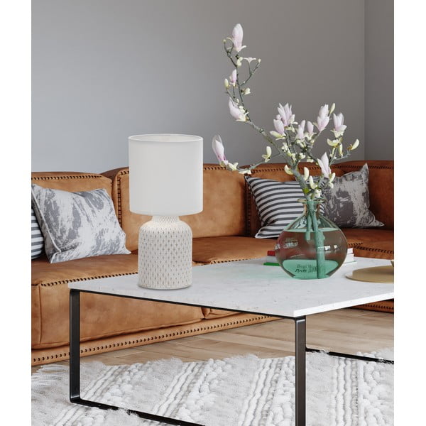 Lampada da tavolo color crema con paralume in tessuto (altezza 32 cm) Iner - Candellux Lighting-image-1