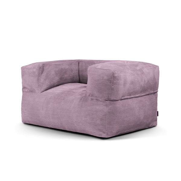 Puof a sacco viola con rivestimento in velluto a coste MooG – SLOWDOWN