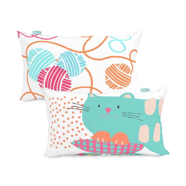 Federa reversibile in cotone Cat & Mouse, 50 x 30 cm Cat & Mouse - Moshi Moshi-image-2