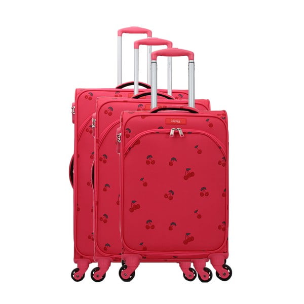 Set di 3 bagagli su 4 ruote in tonalità magenta Lollipops Cherry - LOLLIPOPS