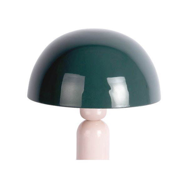 Lampada da tavolo verde scuro/rosa chiaro in metallo (altezza totale 30 cm) Firenze round – Leitmotiv-image-1