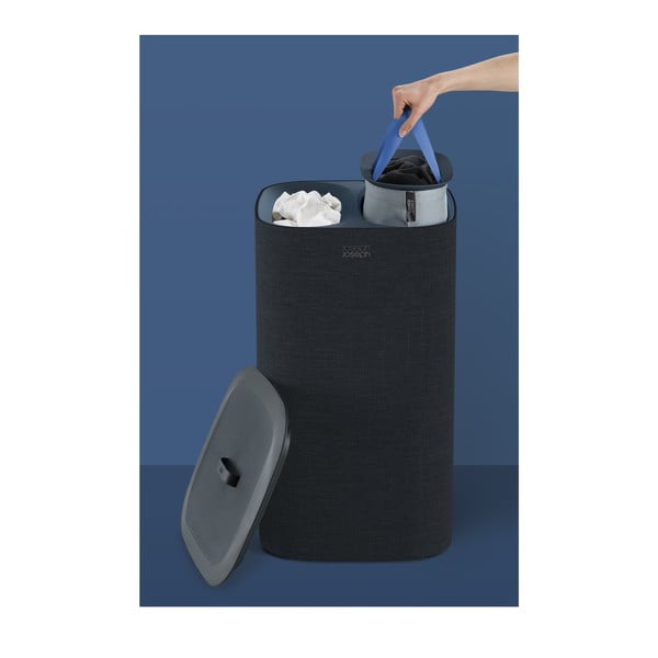 Cesta per il bucato color antracite in tessuto 2x30 l Tota – Joseph Joseph-image-3