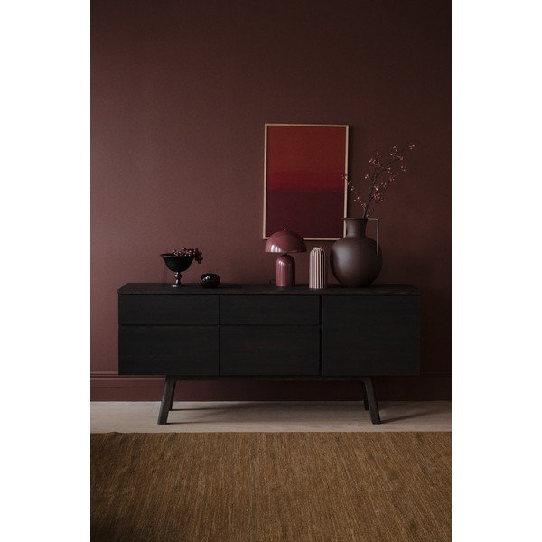 Credenza colore naturale scuro in rovere massiccio 170x77x42 cm Cleardale – Rowico-image-2