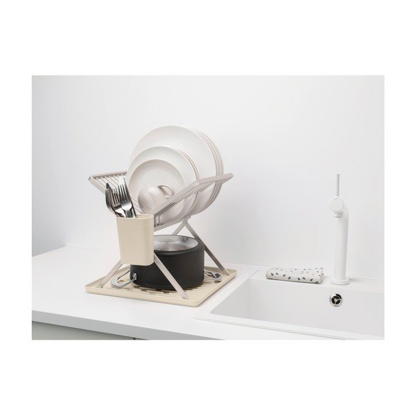 Scolapiatti a due piani beige in metallo 37x33 cm – Brabantia-image-1