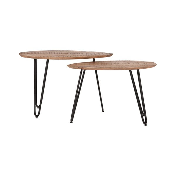 Tavolini in legno di mango in colore naturale in set di 2 43x68 cm Frisk - LABEL51