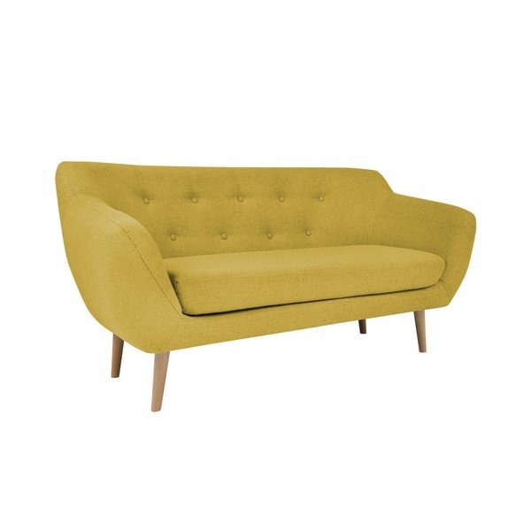 Divano giallo a due posti con gambe leggere Sicile - Mazzini Sofas-image-3