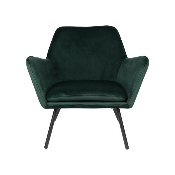 Poltrona in velluto verde scuro Bon - White Label-image-2