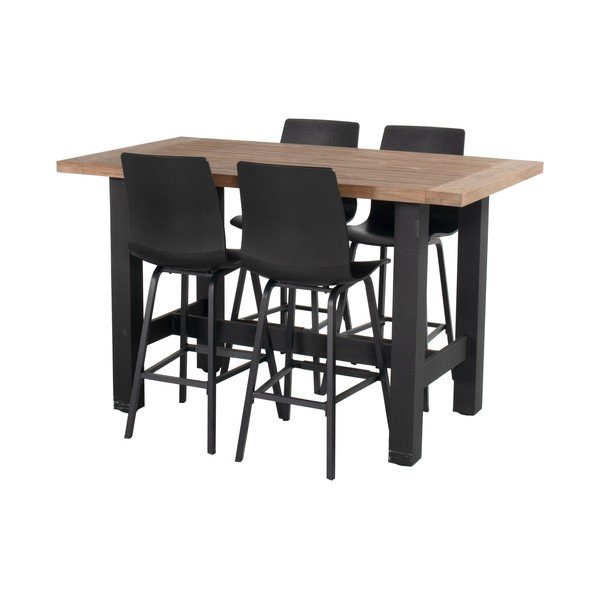 Set di 2 sgabelli da giardino in plastica nera Sophie Wave - Hartman-image-4