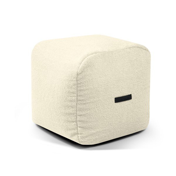 Puof a sacco color crema con rivestimento in bouclé Plus 50 Lounge – SLOWDOWN