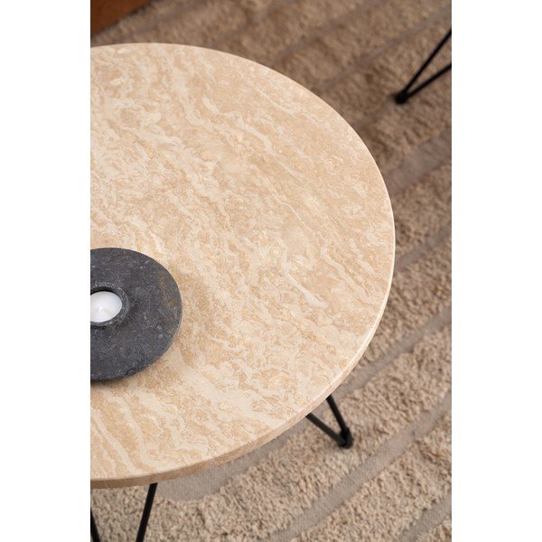 Tavolino rotondo con piano in marmo ø 55 cm Prunus - Actona-image-2