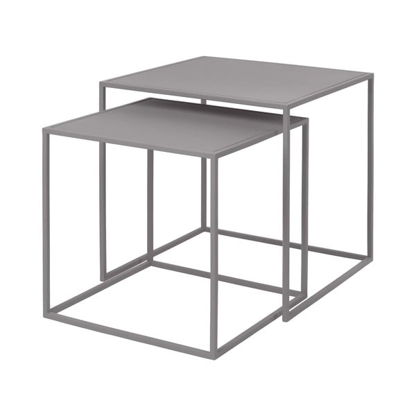 Set di 2 tavolini in metallo grigio chiaro 40x40 cm Fera - Blomus