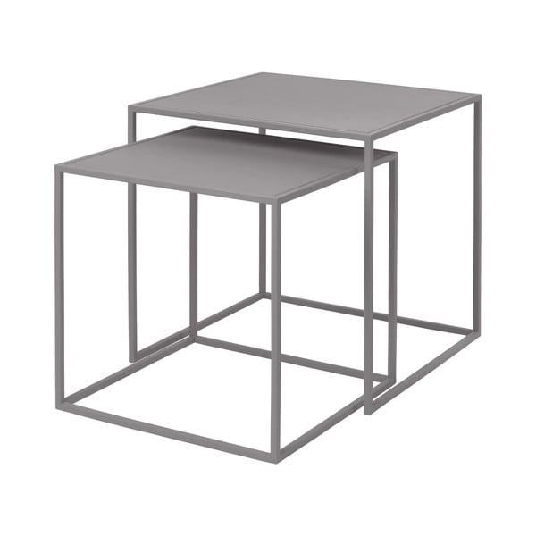 Set di 2 tavolini in metallo grigio chiaro 40x40 cm Fera - Blomus