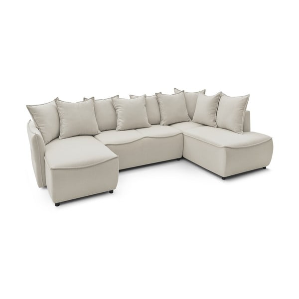 Divano letto angolare crema (angolo destro) Leon - Bobochic Paris-image-4