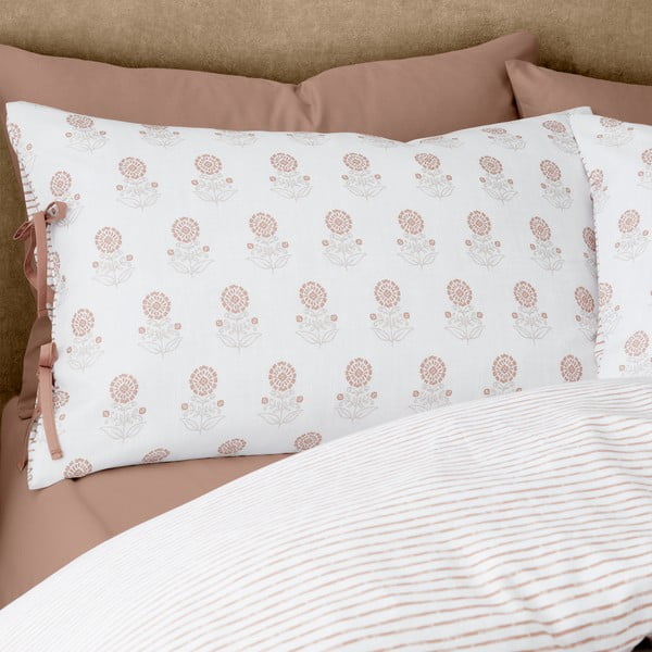 Biancheria da letto bianca per letto matrimoniale 200x200 cm Woodblock Floral – Pineapple Elephant-image-3