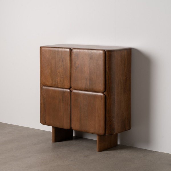 Armadietto marrone in mango massiccio 104x110x45 cm Nosy – Ixia-image-1