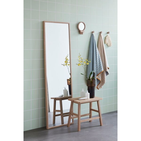 Specchio cosmetico a parete con cornice in legno ø 14 cm - Hübsch-image-3