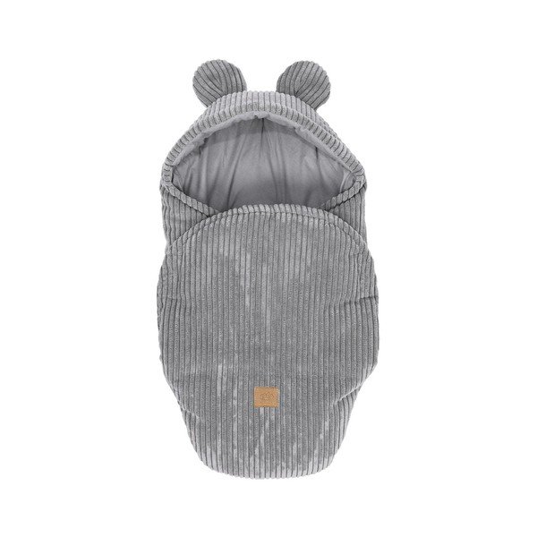 Copertina per neonati grigia in velluto a coste 45x80 cm – Meowbaby