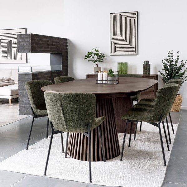 Tavolo da pranzo rotondo allungabile con piano effetto rovere ø 120 cm Osaka - House Nordic-image-1