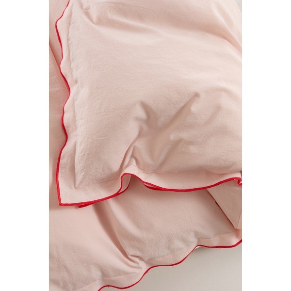 Set copripiumino e federa rosso/rosa chiaro in percalle di cotone per letto matrimoniale/per letto esteso 200x220 cm Pivot – Jotex-image-3