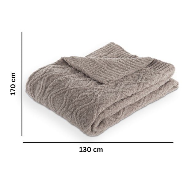 Coperta grigio tortora in micropile 130x170 cm Aspen – Tiseco Home Studio-image-2