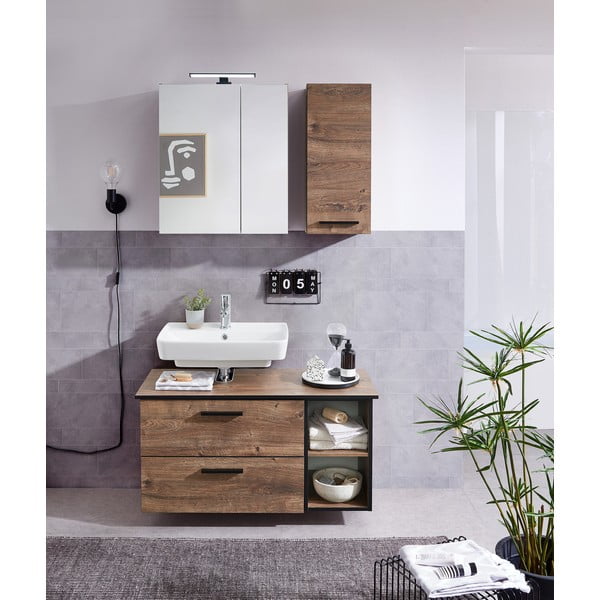 Mobile bagno basso marrone in rovere 30x51 cm Set 374 - Pelipal-image-2