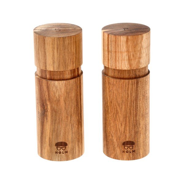 Set macina pepe e sale di colore naturale in legno 2 pz – Holm