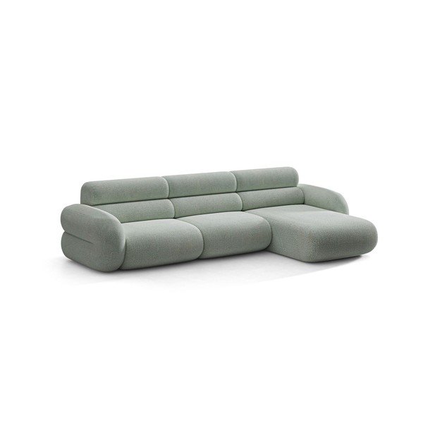 Divano angolare blu (con penisola a destra/con chaise lounge) con rivestimento in ciniglia Neo – Micadoni 