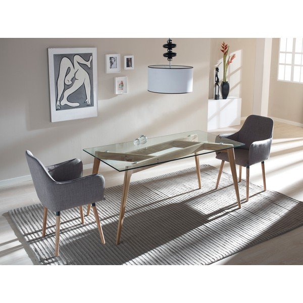 Tavolo da pranzo con gambe marroni Janis, 160 x 90 cm - Marckeric-image-1