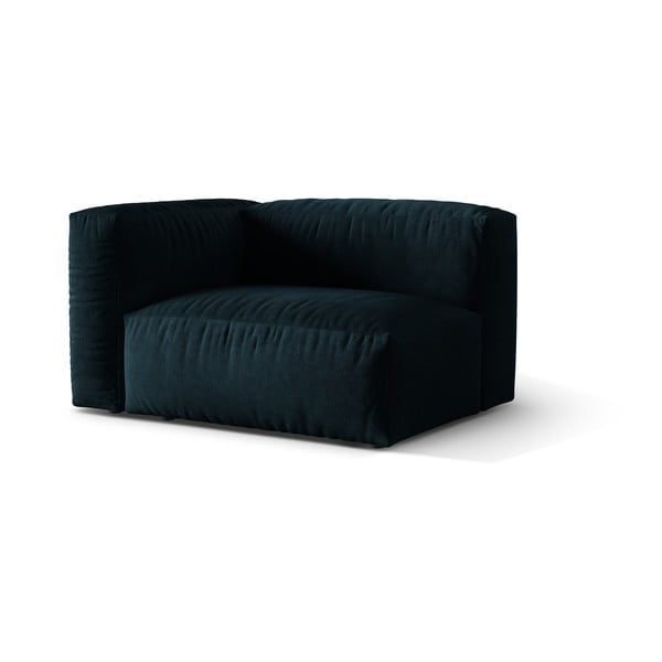 Parte divano componibile blu scuro (con penisola a sinistra) con rivestimento in velluto Martina – Micadoni -image-1